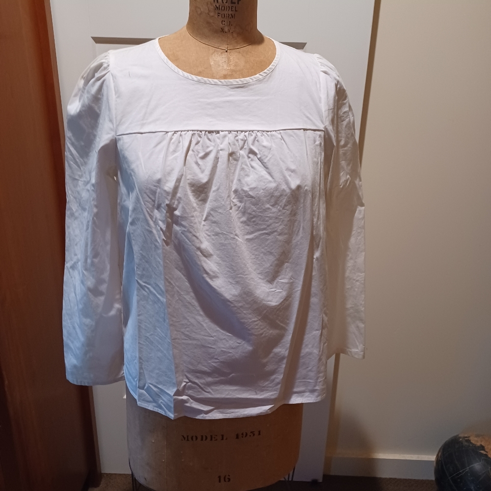 J Crew size M White Cotton blouse